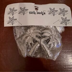 Sash Buckle Palm Trees Silver Metal Belt Buckle NWT Novelty